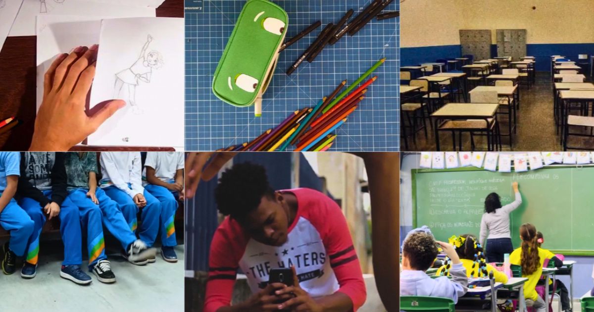 Imagem: frames de vídeos realizados por cursistas do Minuto Escola